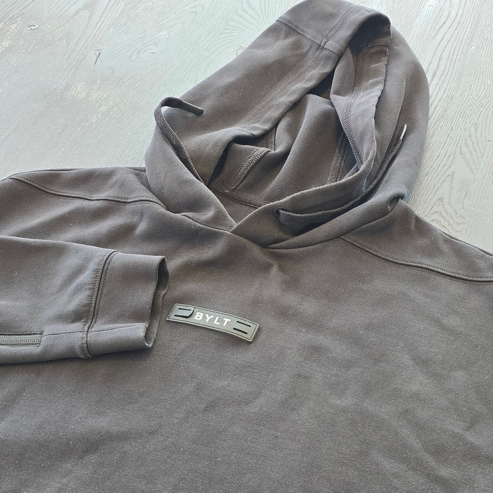 BYLT‎ Premium Basics Mens Oversized Side Zip Hoodie Black POV_HD_BLK Large